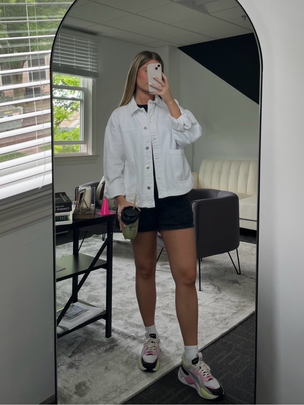 Zara White Denim Jacket